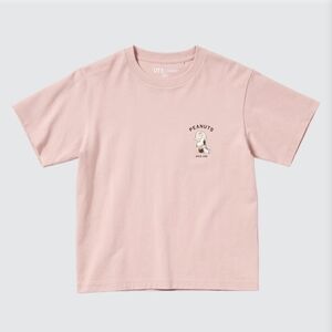 New Uniqlo Light Pink Peanuts Snoopy Kids Tee 7-8y